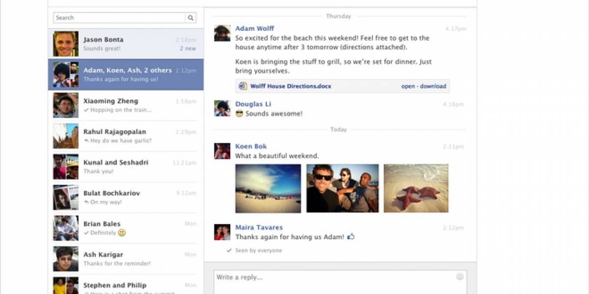Facebook estrena mensajes de dos paneles y agrega atajos de teclado