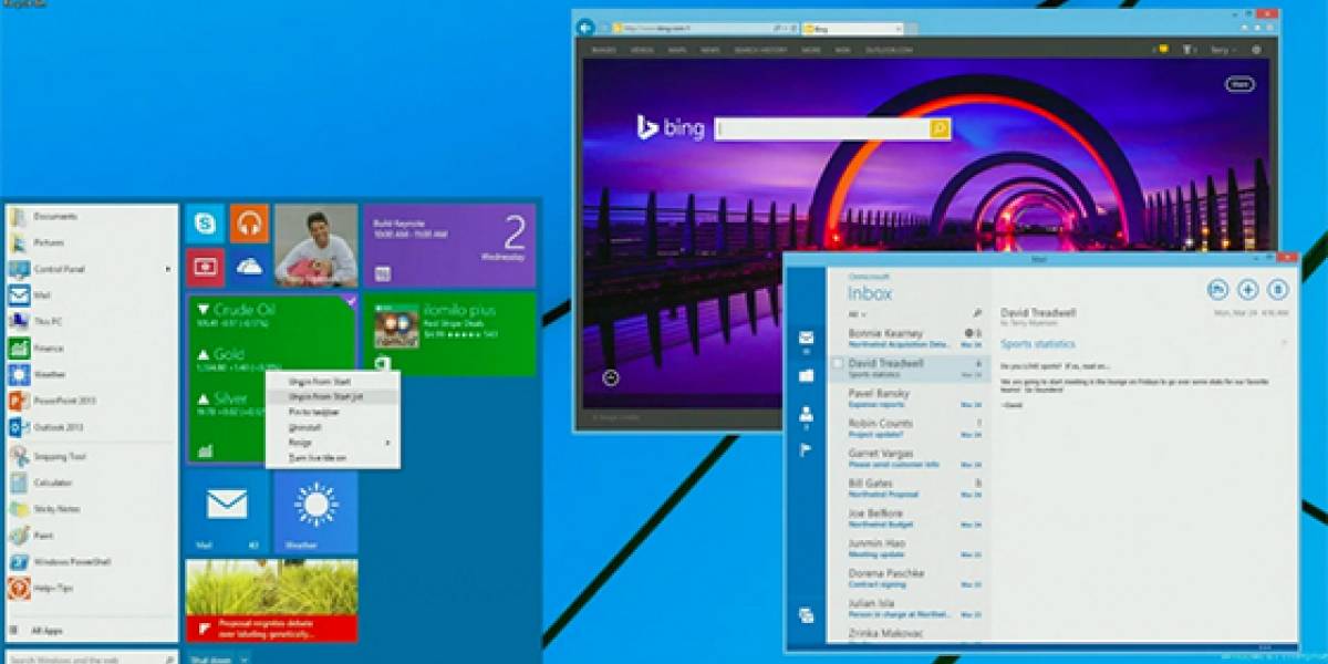 El menú inicio en Windows 8.1 volverá en agosto