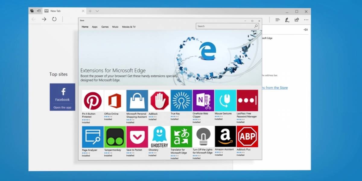 Microsoft revela las novedades de Creators Update para Edge