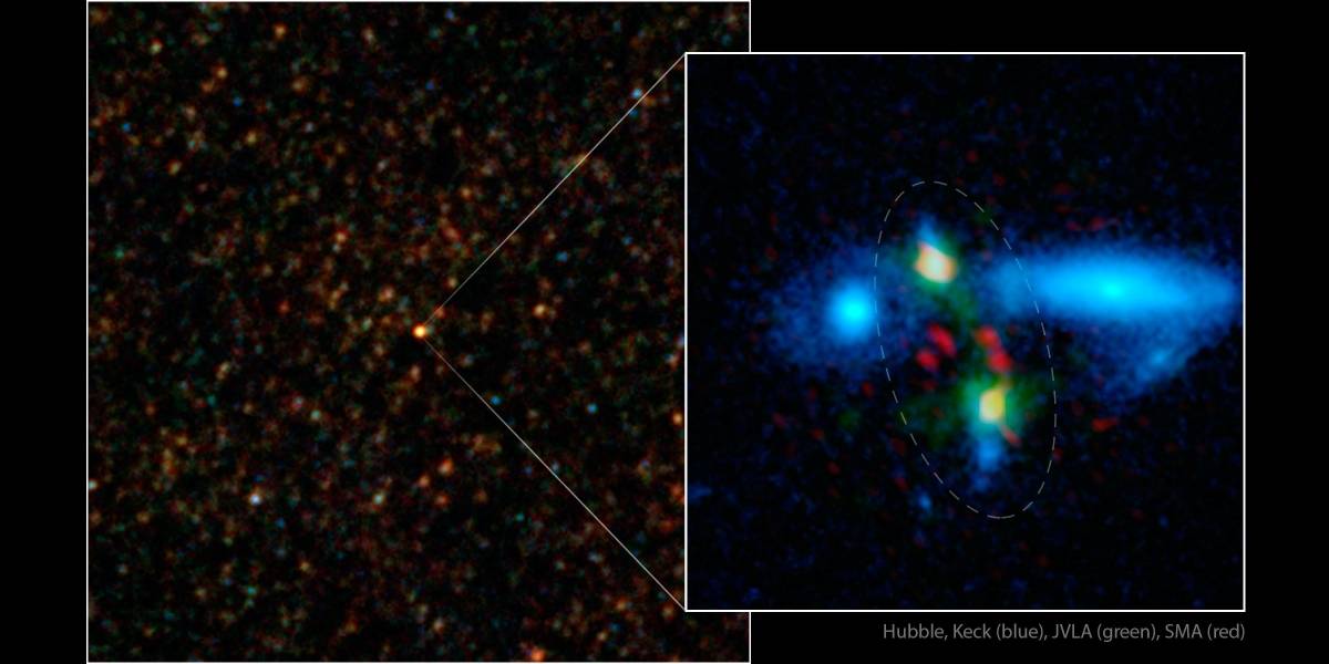 Observatorio espacial Herschel observa gran fusión de galaxias