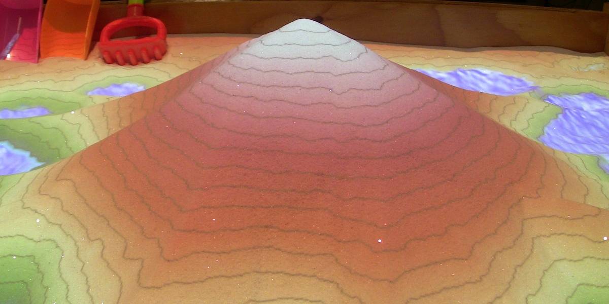 Creando mundos con arena, Kinect, un proyector y un ordenador