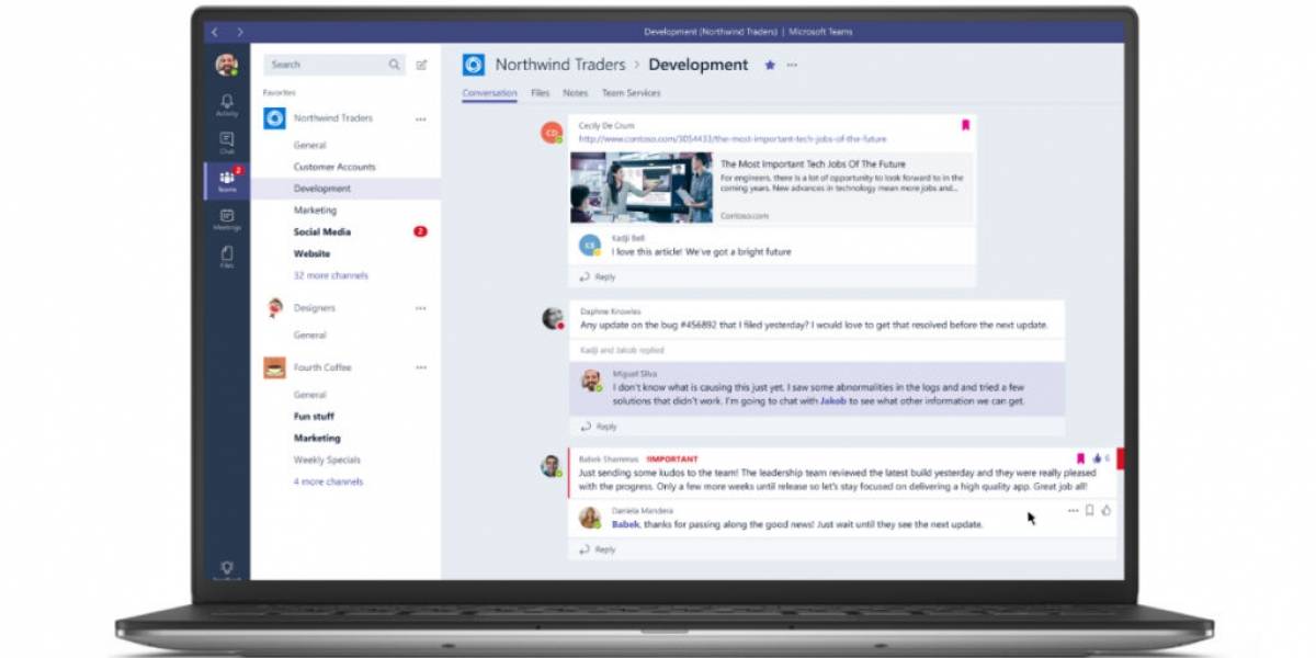Microsoft presenta formalmente su plataforma de trabajo Teams
