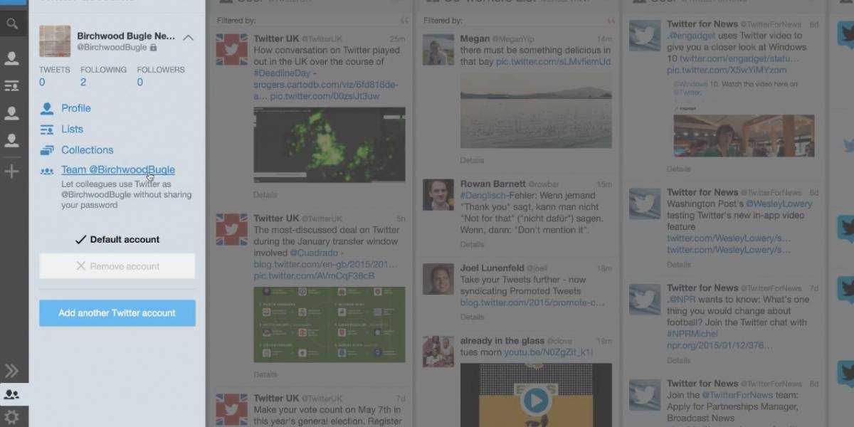 TweetDeck permite compartir cuentas de Twitter sin dar contraseñas