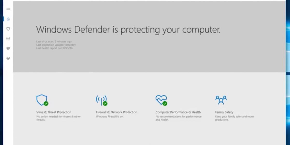 Windows Defender ya disponible como aplicación para Windows 10