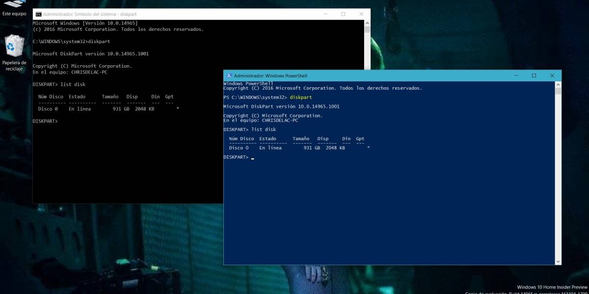 PowerShell reemplaza a CMD en la última compilación de Windows 10