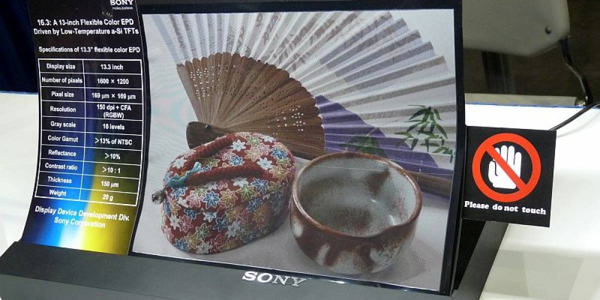 Sony desarrolla pantalla de papel flexible a color de 13,3 pulgadas