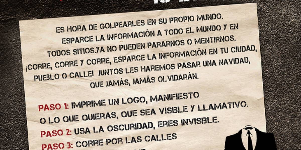 Anonymous hace un llamado para participar de la Operación "Tormenta de Papel"