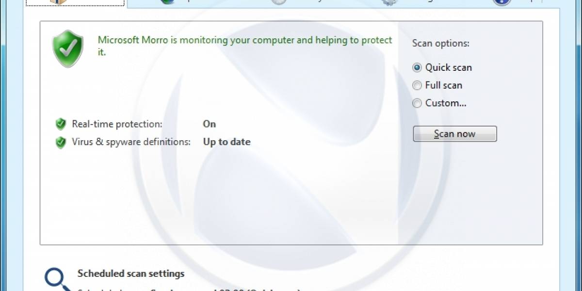 Se filtran pantallazos del Antivirus Morro de Microsoft