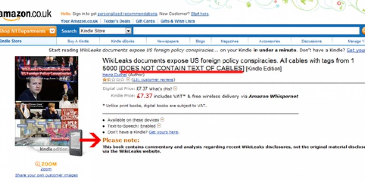 Libro sobre Wikileaks puede comprarse en Amazon con Visa o MasterCard