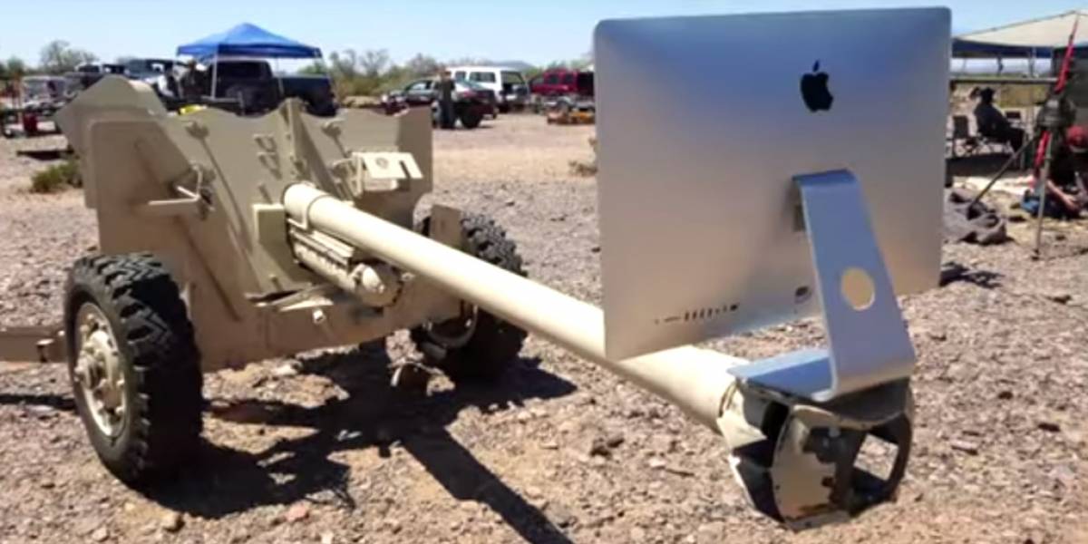 Cañón antitanques destruye iMac con pantalla Retina 5K en espectacular video