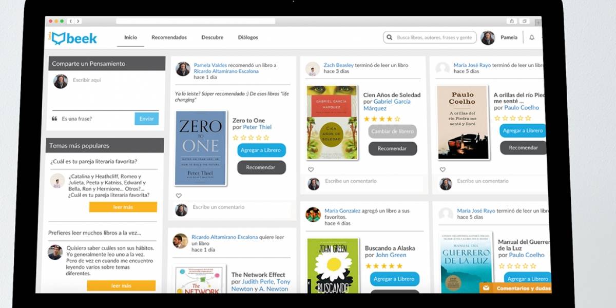 Beek, la creciente red social para fanáticos de los libros