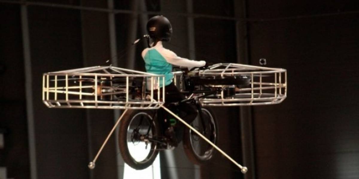 Checos presentan prototipo funcional de bicicleta voladora