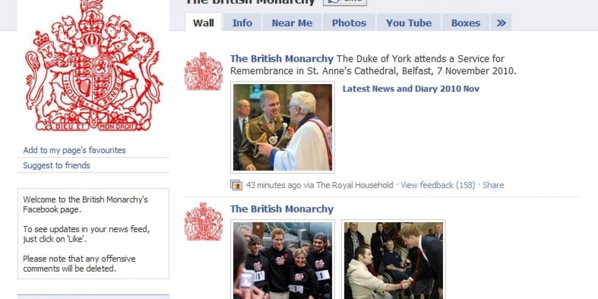 La realeza británica ahora tiene Facebook