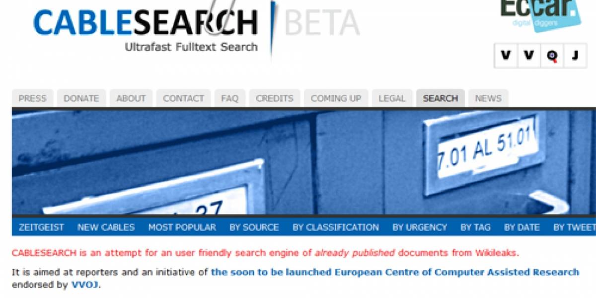 Nace "Cablesearch", el primer buscador de documentos filtrados por Wikileaks