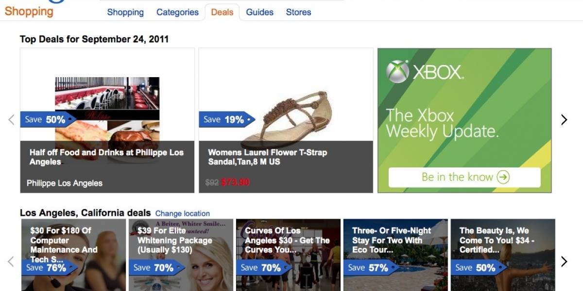 Microsoft lanza nueva versión de "Bing Deals"
