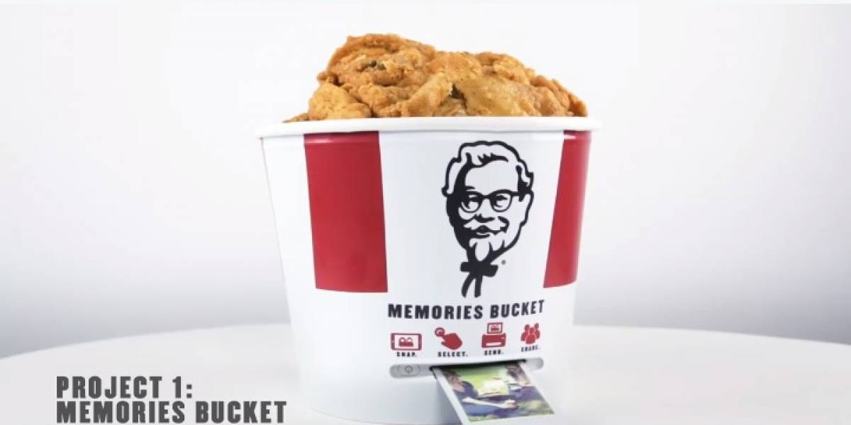 KFC servirá pollo en una cubeta que imprime fotos