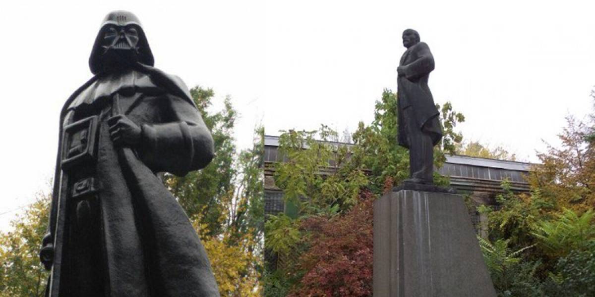 Estatua de Lenin es "vestida" como Darth Vader en Ucrania