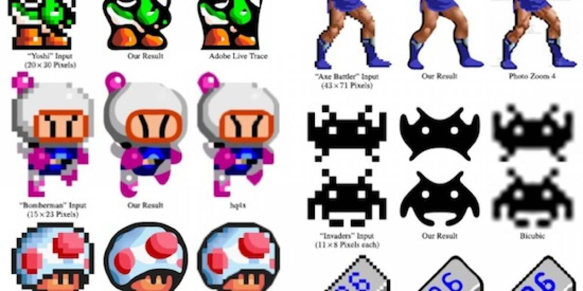 Nuevo algoritmo crea arte despixelando personajes de 8-bits