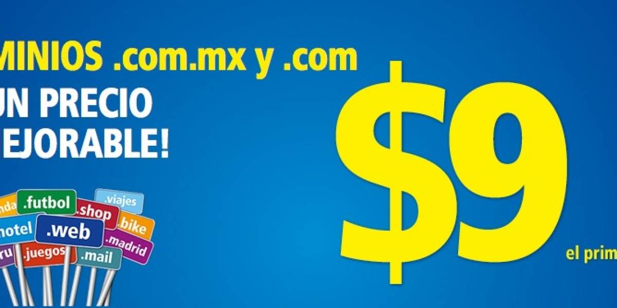 Crea tu sitio web con un dominio .com o .com.mx por sólo $9 pesos
