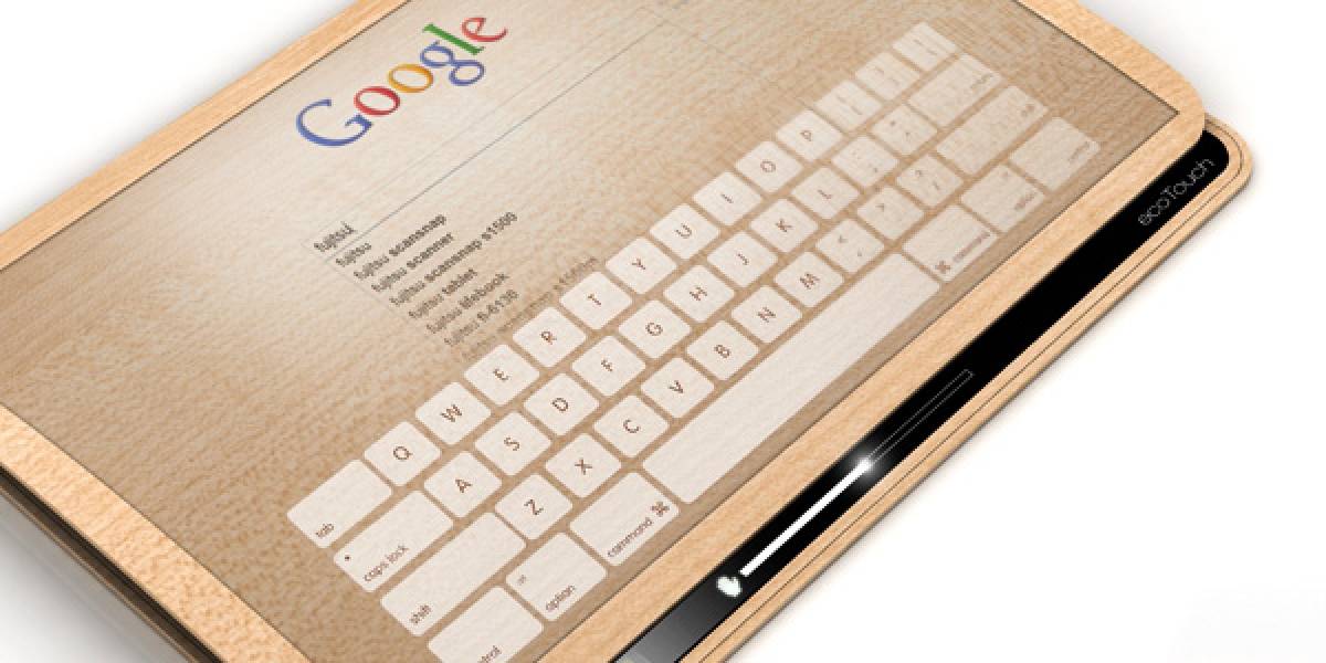 Concepto de tablet que usa piezoelectricidad para recargarse