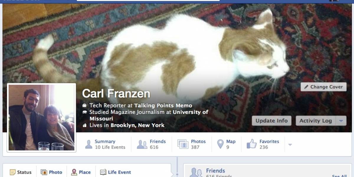 Facebook prueba un sutil cambio de look para su Timeline