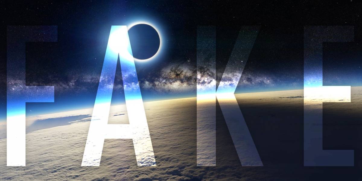 Esta foto del eclipse solar desde la Estación Espacial Internacional es falsa