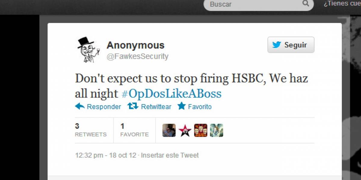 Gigante bancario HSBC fue víctima de un masivo DDoS de Anonymous