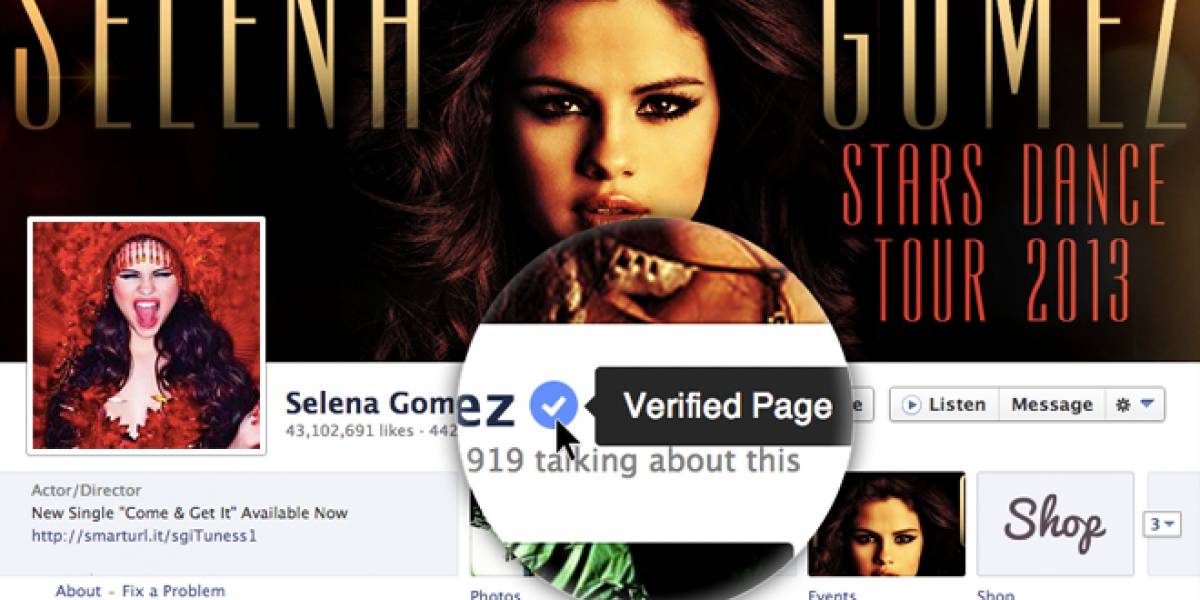 Facebook ahora verifica los perfiles de las celebridades