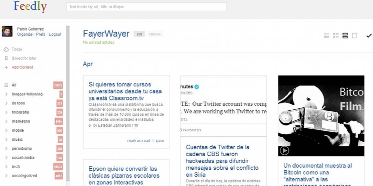 Si te decidiste por Feedly, ahora puedes darle el aspecto de Google Reader