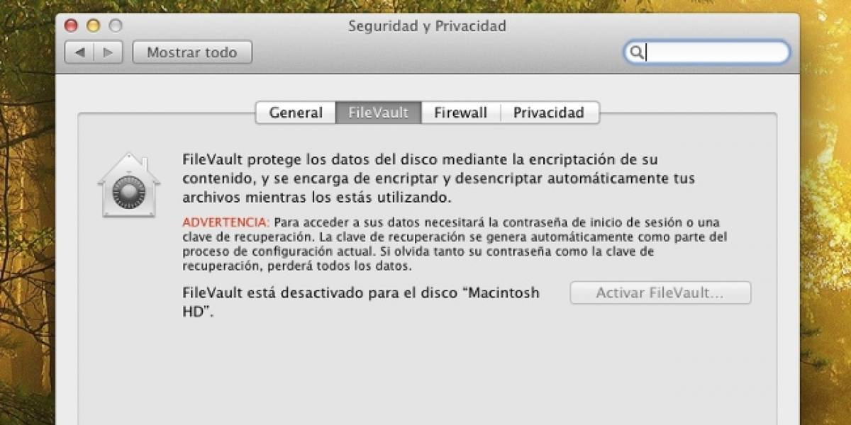 FileVault guarda contraseñas en texto legible en OS X Lion