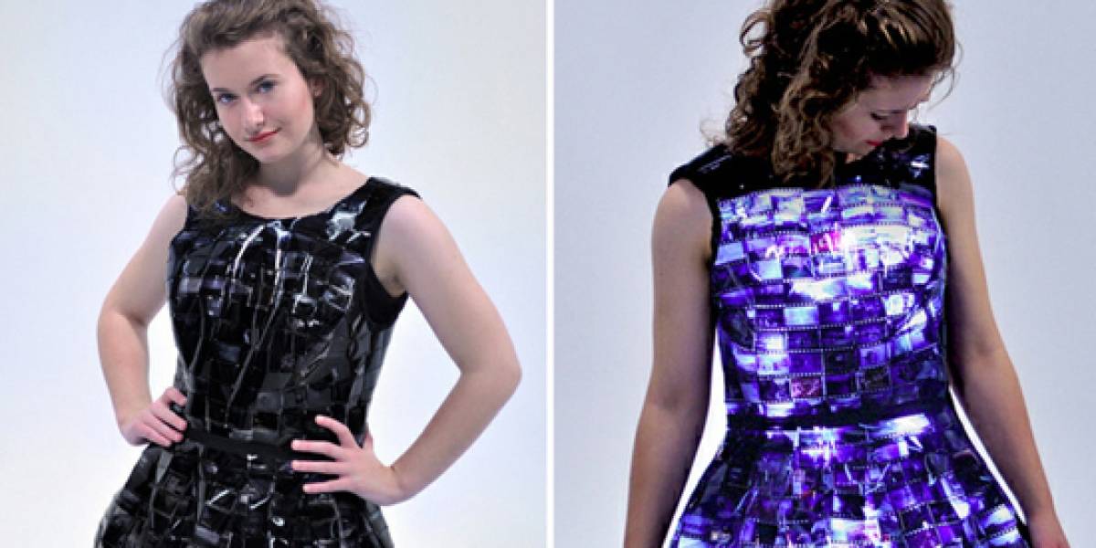 Vestido de diapositivas que se ilumina de acuerdo a la luz ambiente