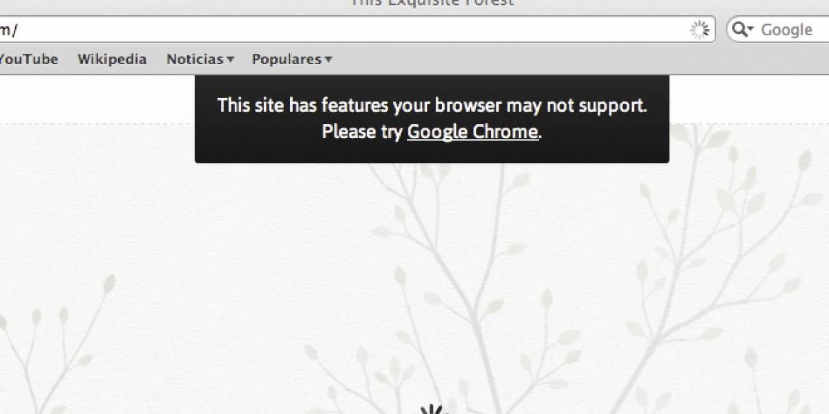 Aparece sitio web que funciona sólo con Google Chrome