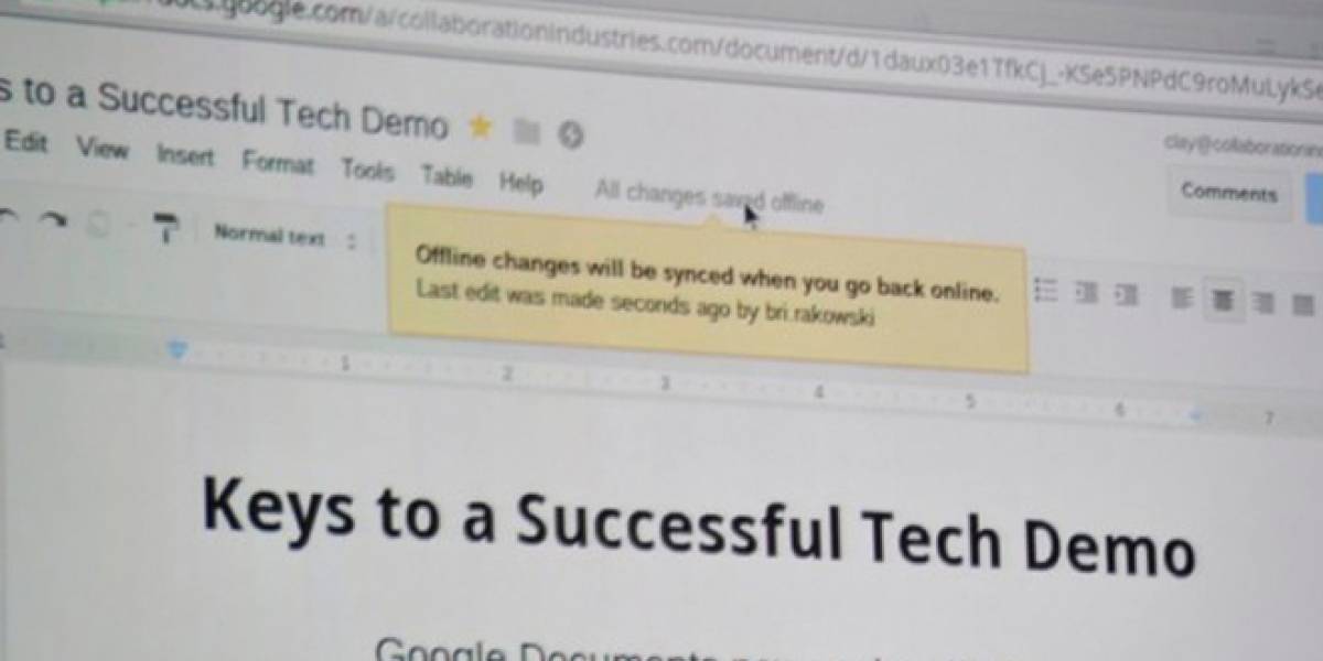 Ahora es posible utilizar Google Docs sin conexión a Internet