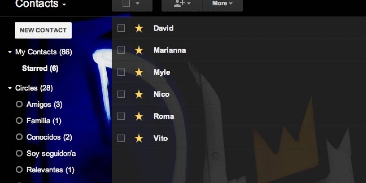 Ahora puedes marcar con una estrella tus contactos en Gmail