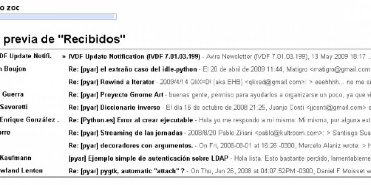 Gmail pre-visualiza tus mensajes mientras carga