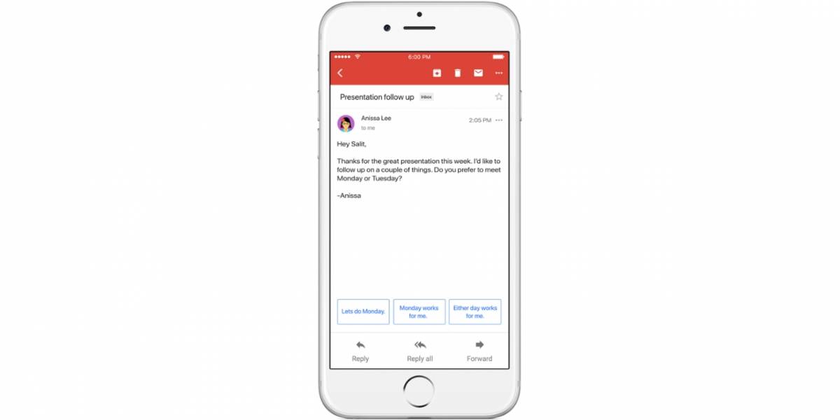 Gmail también tendrá respuestas inteligentes #IO2017