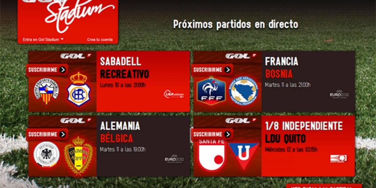 España: Gol Stadium lleva los partidos de fútbol a Internet