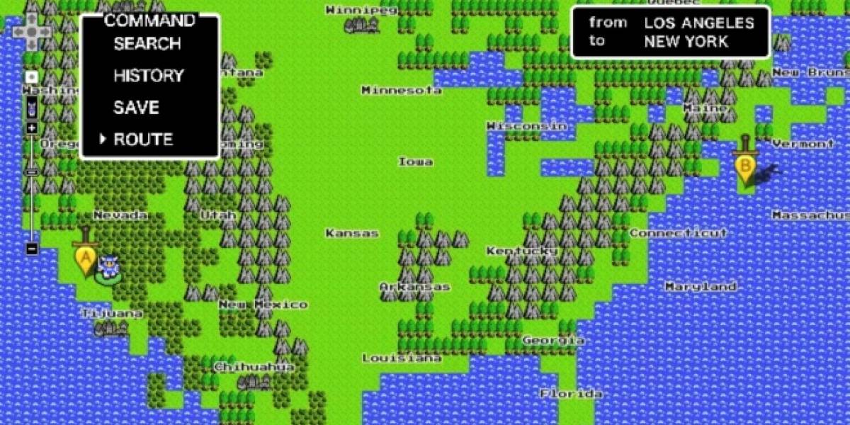 Google Maps también tiene una versión de 8-bits