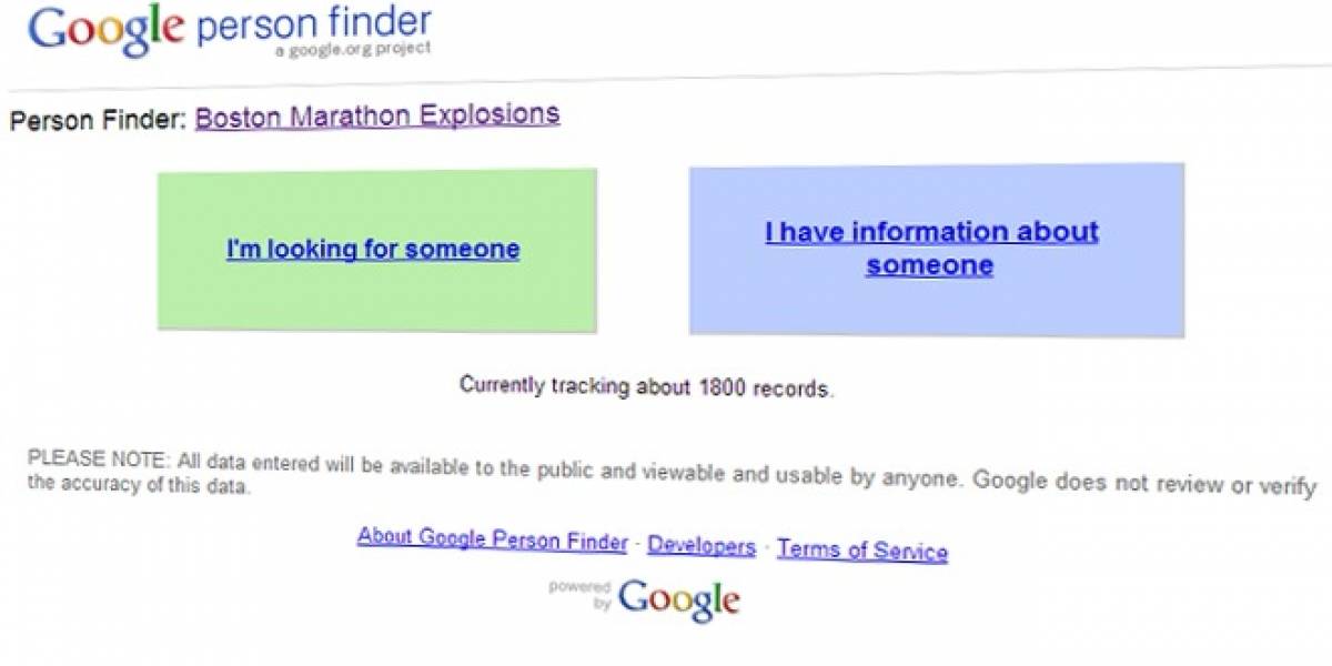 Google lanza buscador de personas para encontrar víctimas de explosión de Boston