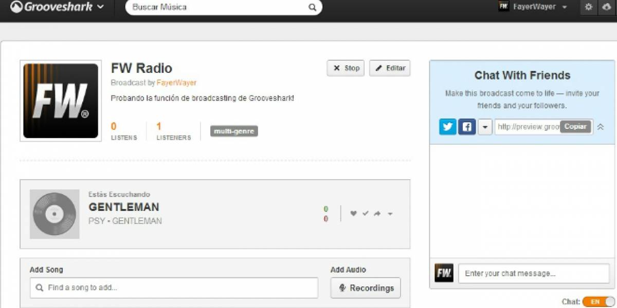 Grooveshark agrega función para crear tu propia radio vía streaming