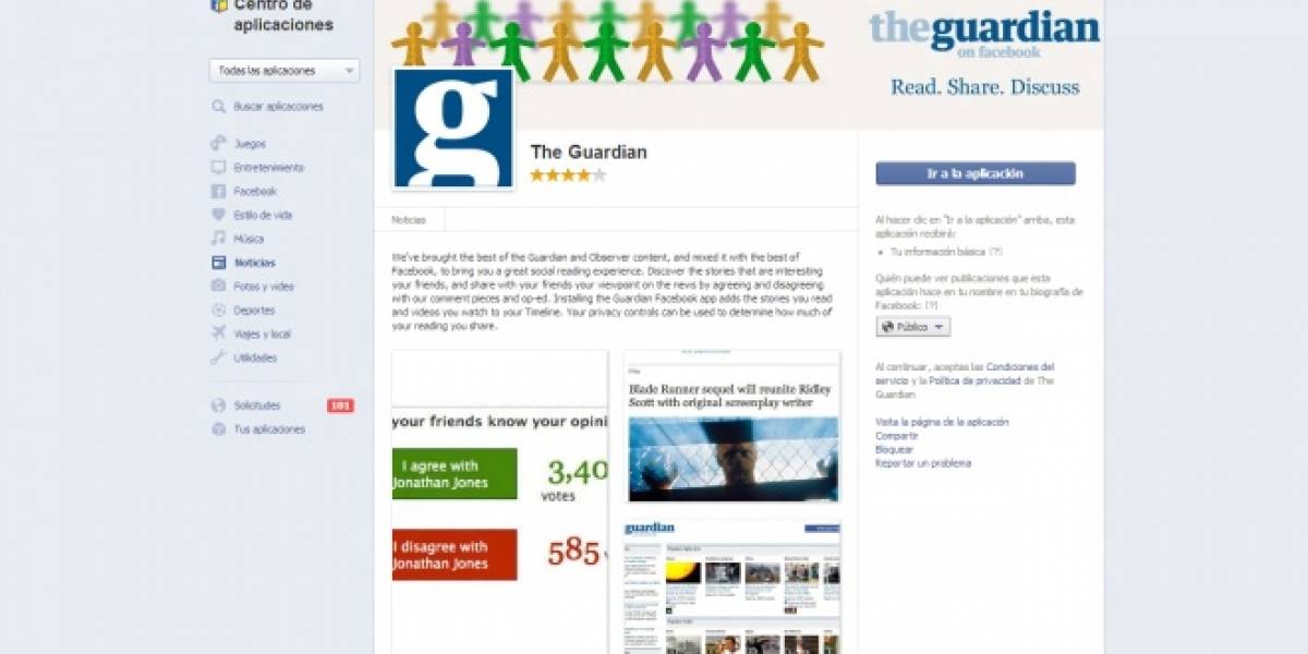 The Guardian elimina su lector social de noticias en Facebook