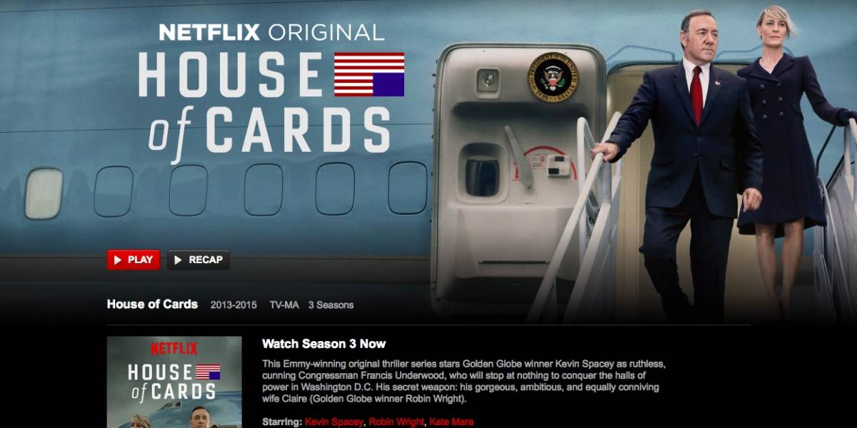 Tercera temporada de House of Cards ya está disponible en Netflix