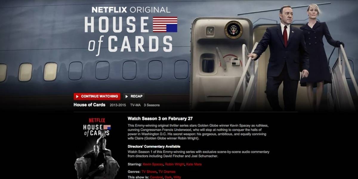 Netflix estrenó por error la tercera temporada de House of Cards