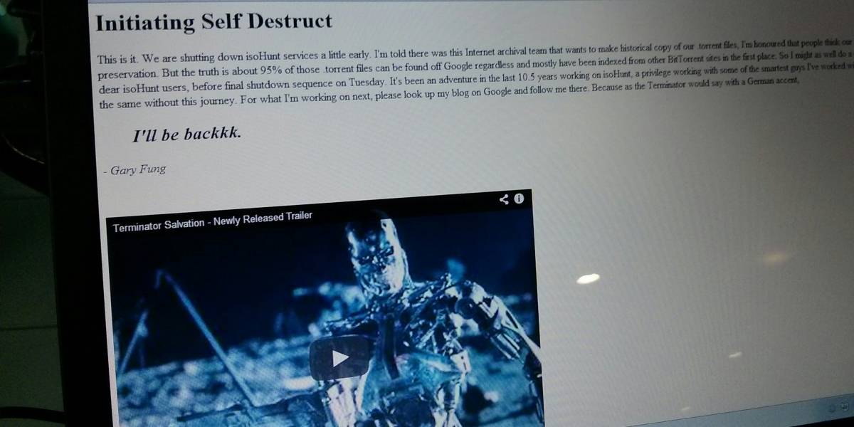 isoHunt cerró sus puertas un día antes para evitar ser archivado