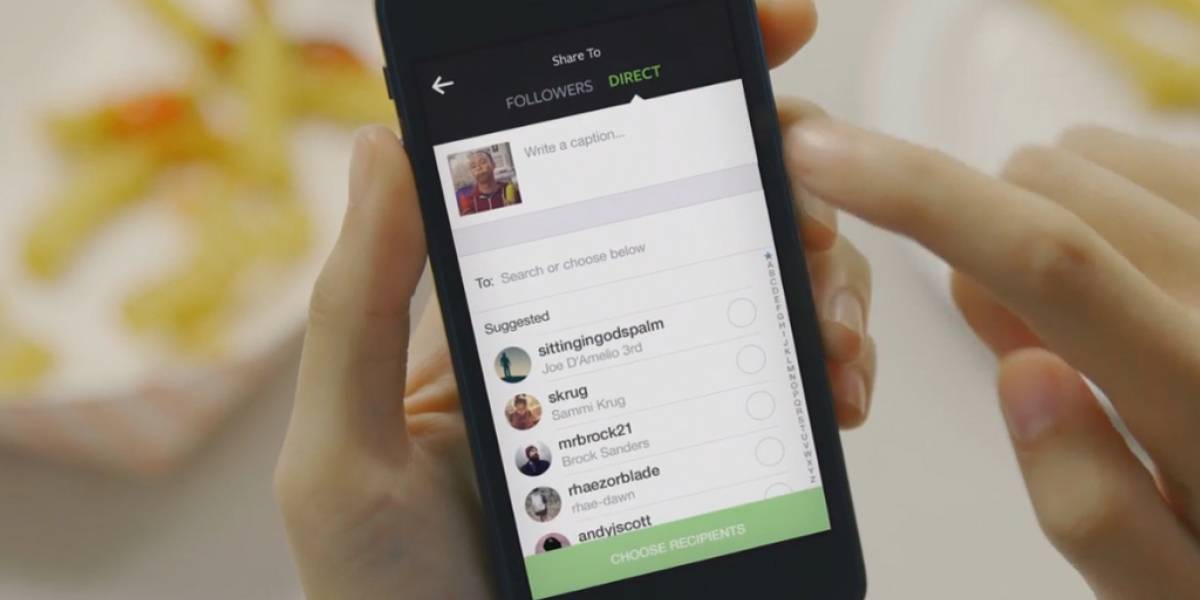 Instagram Direct, para enviar fotos, videos y mensajes privados