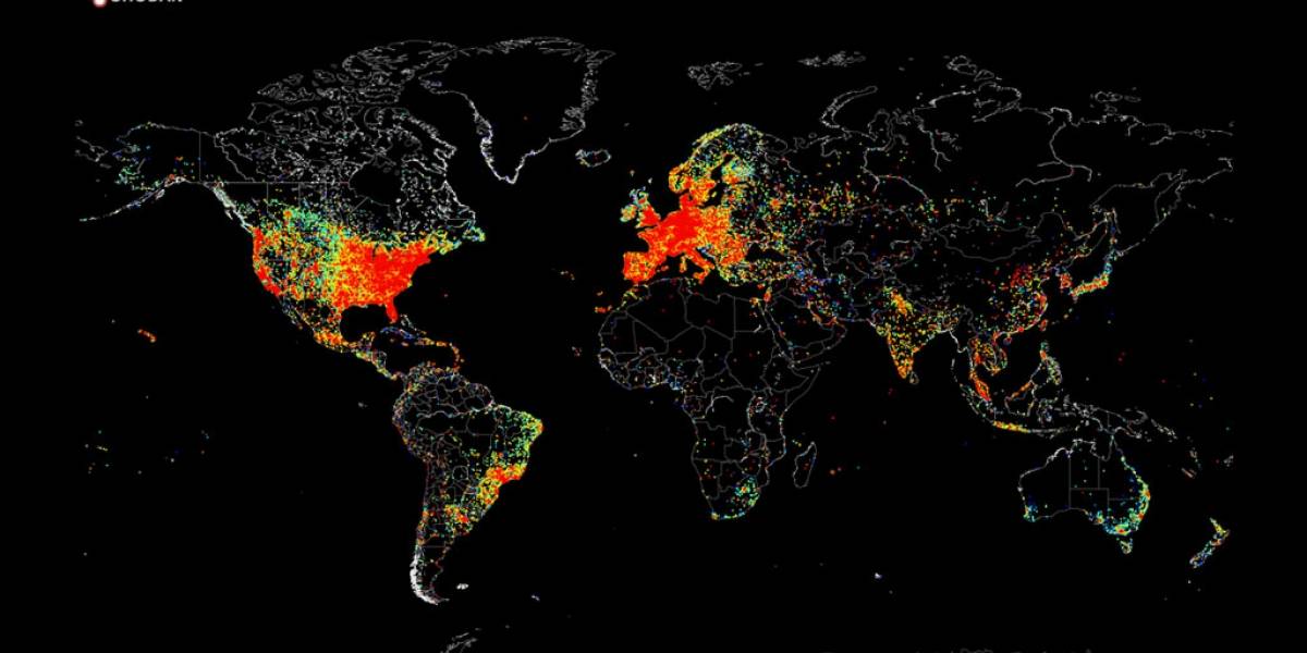 Este mapa muestra todos los dispositivos conectados a internet