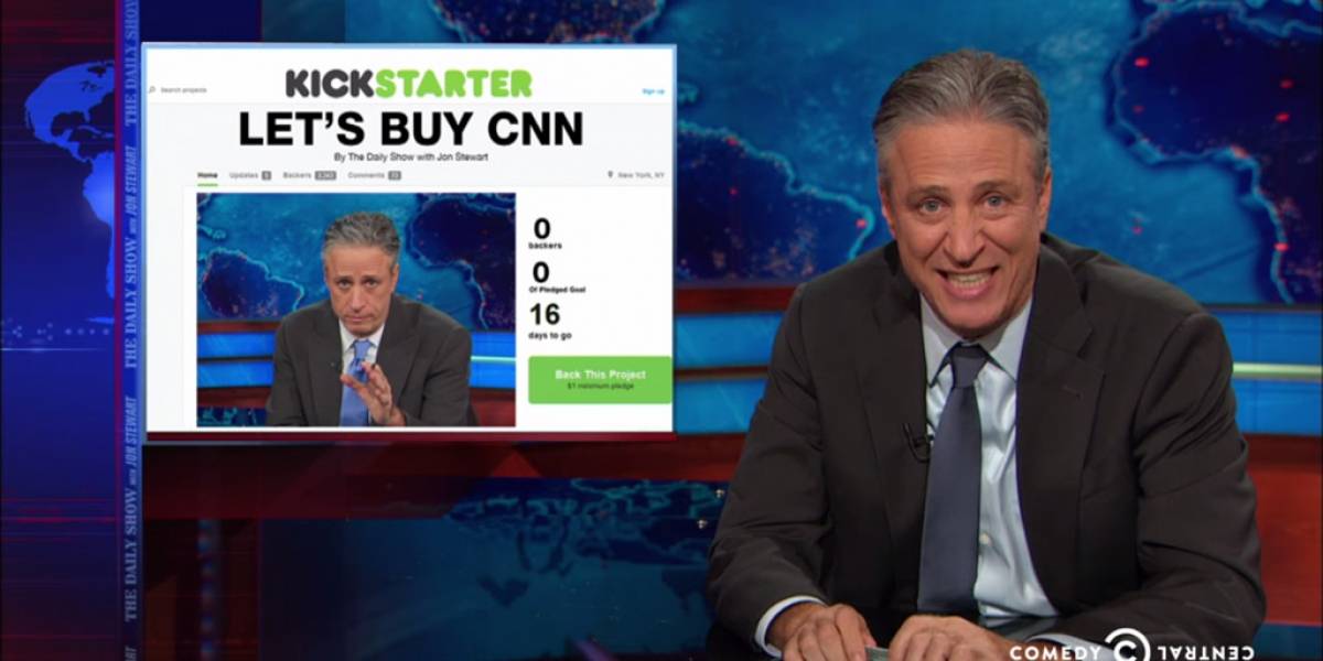 Jon Stewart anuncia "campaña" de Kickstarter para comprar a la cadena de noticias CNN