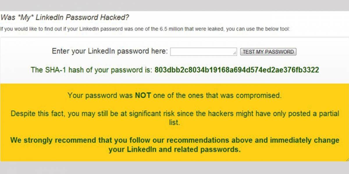 Entérate si tu contraseña fue una de las robadas en LinkedIn