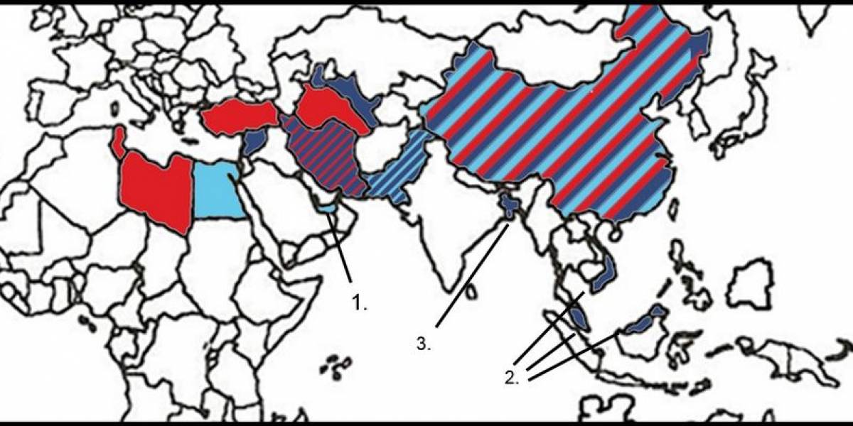 Mapa de los países que prohíben el acceso a YouTube, Facebook y Twitter