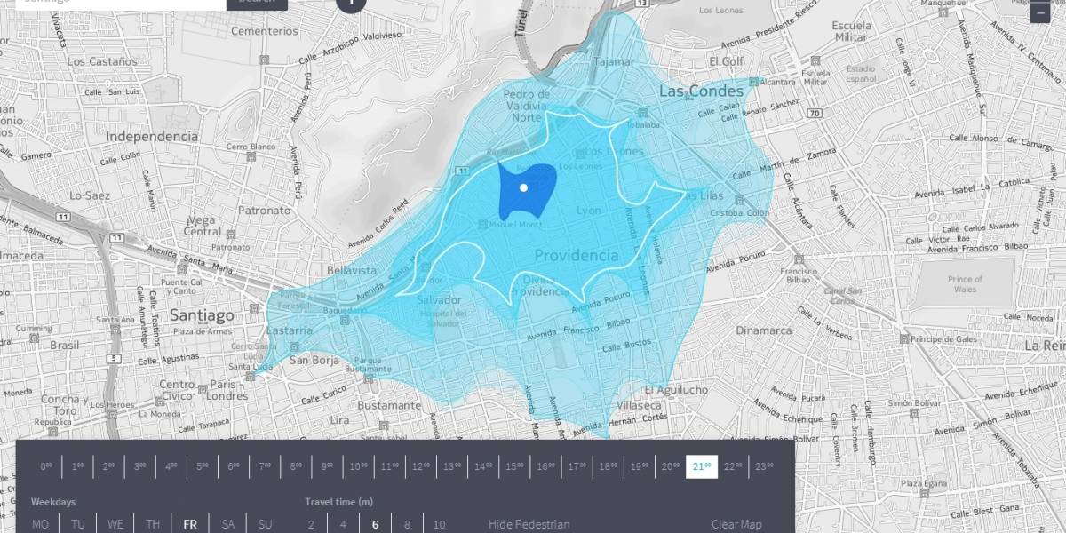 ¿Hasta dónde puedes llegar caminando o manejando en diez minutos?